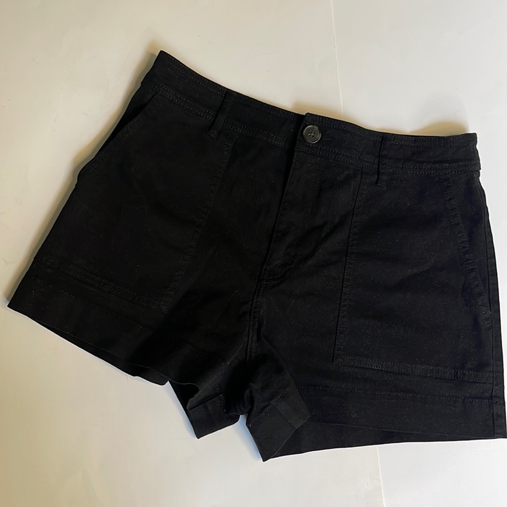 H&M Black Denim Shorts Sz 10 NWT